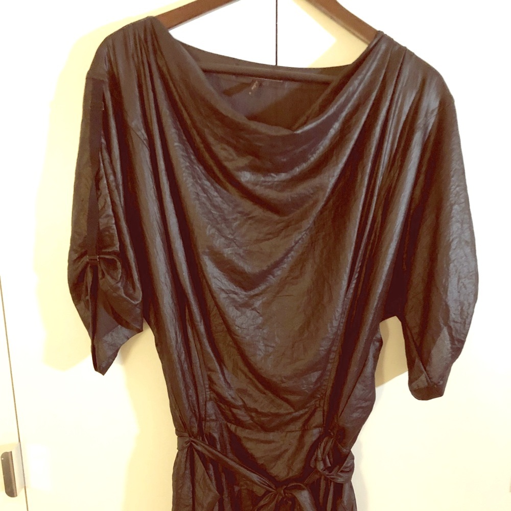 NWOT BCBGMAXAZRIA Drape Neck Sheen Dress